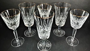 Set of 6 Waterford Lismore Tall Golden Wine & Iced Beverage Glasses 3 each EUC! - Picture 1 of 7