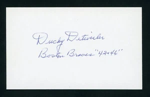 Robert Detweiler DECEASED MLB Player Boston Braves (Bees) Signed 3x5 Card E23640 - Picture 1 of 1