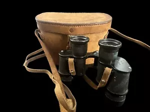 Vtg Nikko Tokyo Nippon Orion Binoculars 40156 Leather Case WWII Military 1940's - Picture 1 of 15