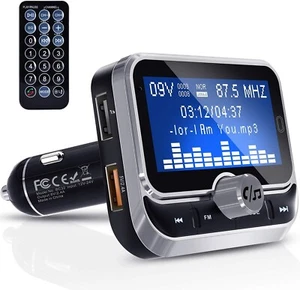 Clydek Bluetooth FM Transmitter Radio Adapter Audio Empfänger Dual USB2.4A Fernbedienung - Bild 1 von 9