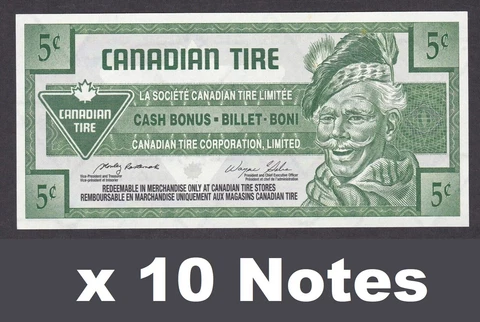 [UNC 10 Notes] Canada Canadian Tire Money 5 Cents Cover