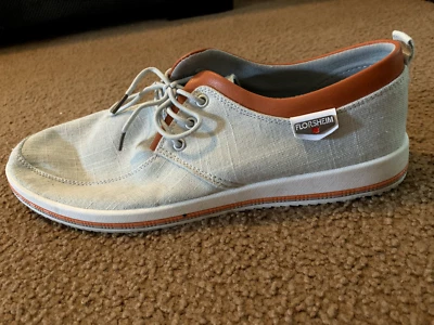 Florsheim Para Hombres Informal Lino Lona Barco Corbata Zapato Talla 13 UE Talla 47 Borde Naranja Foto 1 de 4