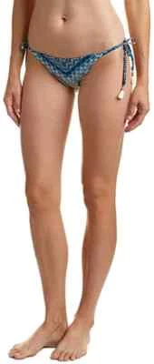 Lucky Brand Women's Side Tie Bikini Bottom Swimwear Indigo Size L Foto 1 de 2