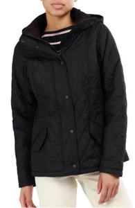 Barbour Millfire Hooded Quilted Coat Black 4 - Picture 1 of 7