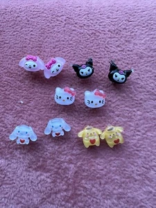 Sanrio Hello Kitty Kuromi My Melody Studs Earrings Set, Cute Cartoon Earrings - Picture 1 of 24