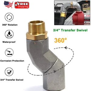 3/4" Fuel Hose Swivel 360° Rotating Connector for Fuel Swivel Fuel Transfer Hose - Picture 1 of 12