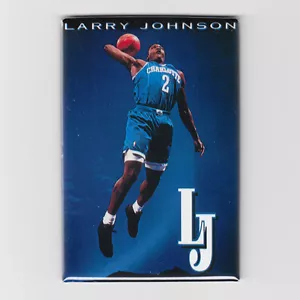 Larry Johnson / LJ - 2"" x 3"" POSTER KÜHLSCHRANKMAGNET Costacos Knicks Hornissen NBA - Bild 1 von 4