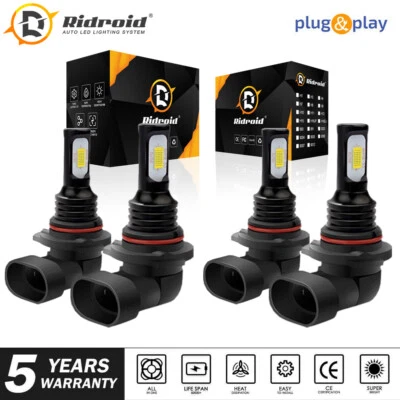 Xenon White LED Headlights Bulbs Kit for Chevy Silverado 1500 2500 HD 1999-2006 - Image 1 of 4