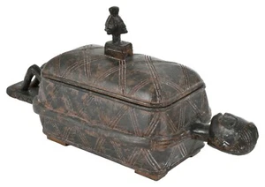 Ivory Coast Primitive Reliquary Box Rustic Global Ethnic Cultural Heritage Decor - Picture 1 of 5