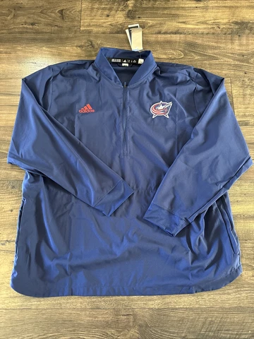 Adidas NHL Columbus Blue Jackets Pullover Mens XXL 2XL  Hockey LS 1/4 Zip GH5389 Cover