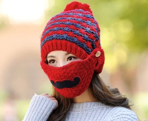 Damen Winter Schönheit warme Mütze Mode Häkel Strick Beanie Baskenmütze Ski Ballmütze  - Bild 1 von 16