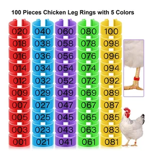 Placas Para Marcar Gallos Gallinas Pollos Pinches Anillos Accesorios 100 Piezas Nuevo - Imagen 1 de 7