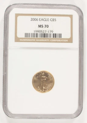 2006 1/10 Oz. G$5 Águila Americana De Oro Calificada Por NGC Como MS70 - Imagen 1 de 2