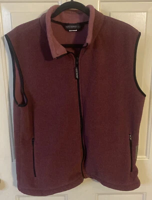 Black Diamond Womens XL Burgundy Fleece Zip Up Vest Vintage Made In USA - Image 1 of 4