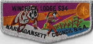 OA Wincheck Lodge 534 Flap SMY Bdr. Narragansett Council BSA [MX-14116] - Picture 1 of 1