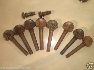 2 Sets Violin Pegs 1/4 Size Including 8 Pcs Pegs and 2 Pcs End Pins - Picture 1 of 1