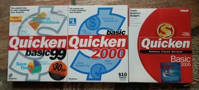 3 Disc Bundle Quicken Basic 99, Quicken 2000, Quicken 2005 For Windows 95/98/NT - Image 1 of 4