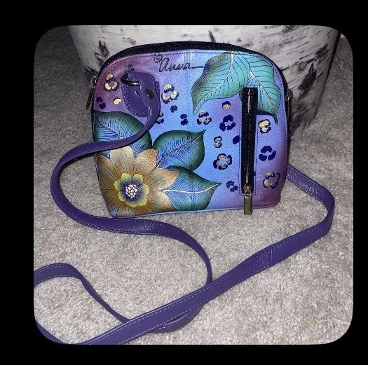 Anna By Anuschka Handbag Violet, Blue, Gold Travel Zip Around Organizer. - Image 1 of 1