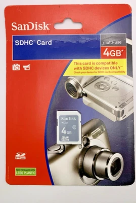 SanDisk 4 GB SDHC Card Single Pack Brand New And Sealed Waterproof Shockproof - Image 1 of 2