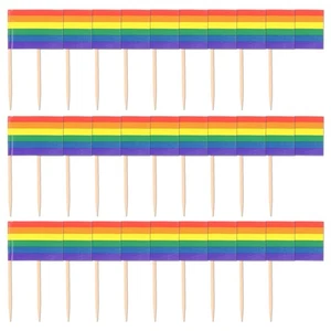  150 Pcs Mini Wooden Toothpicks National Flag Toothpicks Cupcake Dessert - Picture 1 of 12