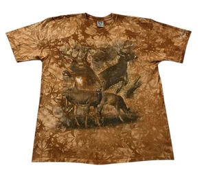 Camiseta De Colección Great Smokey Mountains Ciervo Gráfico AOP Marrón Talla XL 24x31 - Imagen 1 de 5