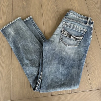 Мужские прямые джинсы BKE с пряжкой Alec 30x34 темно-синие вареные премиум-класса эластичные джинсы - Изображение 1 из 4