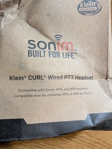 Klein CURL Wired PTT Headset for Compatible With Sonim XP5 AND XP8 Handset Black - Picture 1 of 2