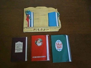 Tarjeta de felicitación vintage NAVIDAD CANCIONERO estante alegre viejo San Nicolás - Imagen 1 de 5