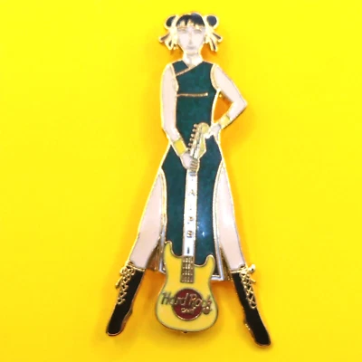 Hard Rock Cafe Taipei Taiwan PIN Badge Guitar Chinese Girl Vintage Fron Japan - Image 1 of 4