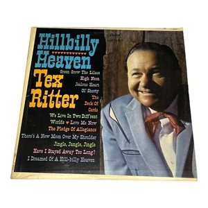 Tex Ritter Hillbilly Heaven 33 RPM Vinyl Record Album Vintage - Foto 1 di 6