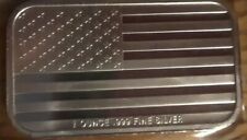1 oz. Silver Bar .999 Fine - Sealed American Flag w/Pledge of Allegiance on back