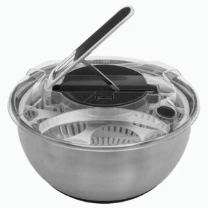 5five Simply Smart Salatschleuder mit Hebel, Edelstahl, Kunststoff Silbern 3.5 L - Picture 1 of 5