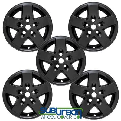 Jeep Wrangler IMP-340BLK 2007-2018 17" 5 radios negro brillante cubiertas de rueda juego nuevo/5 Foto 1 de 4