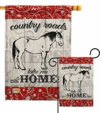 Country Roads Horse Garden Flag Barnyard Animals Decorative Gift Yard Banner