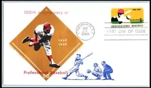 1969 Baseball Centennial 100 years Sc 1381 FDC with Jackson cachet UA - Picture 1 of 1