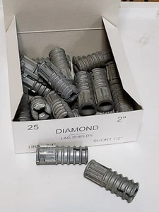 Caja de diamantes de 25 1/2"" corto 2"" escudo de retardo ancla aleación de zinc taladro 3/4 - Imagen 1 de 7