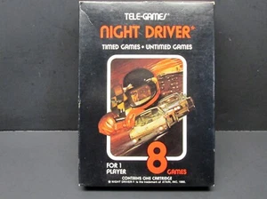 Night Driver, Atari 2600, Sears / TeleGames, 1980, CIB, Tested - Picture 1 of 8