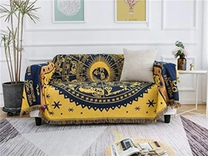 Boho Woven Throw Blanket Reversible Cotton Bohemian Tapestry Hippie Room Decor W - Picture 1 of 7