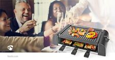 BBQ Raclette Grill 6 Person Set Pans & Spatulas Electric Cooker Grill Hot Plate