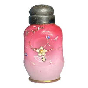 Mt. Washington Peachblow Cased Enamel Pinched Glass 16 Hole Salt Shaker 1890s - Picture 1 of 15