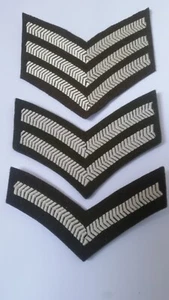 British Army Military Ranks LCpi Cpl Sergeant Sew on Badges Cotton Cloth Jacket - Picture 1 of 7