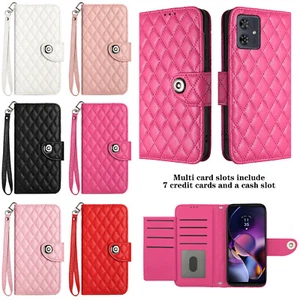 For Motorola Moto G Stylus/Power/Play Wallet Magnetic Flip Stand Case+Strap Case - Picture 1 of 50