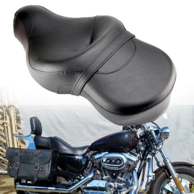 Asiento de sillín liso para conductor pasajero 2-up para Harley Sportster 883 1200 2004-2023 Foto 1 de 4