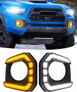 LED Fog Lights Assemblies DRL Daytime Running Lights Amber for 2016-2023 Tacoma - Picture 1 of 6