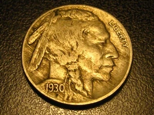 1930-P Buffalo Nickel XF BOLD FULL DATE ERROR BAD METAL MIX - Picture 1 of 4
