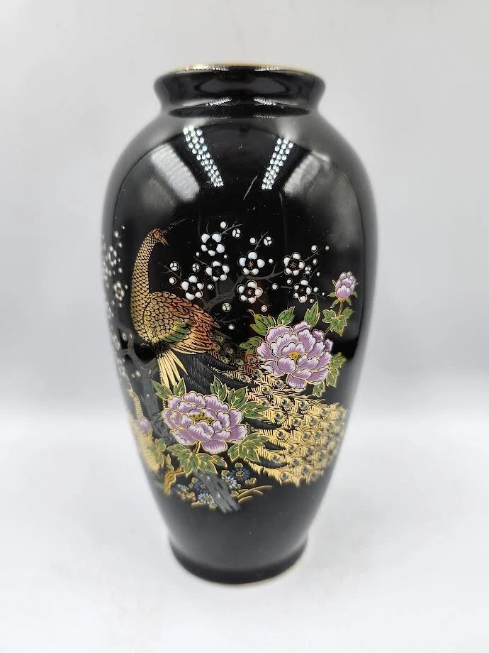 陶瓷黑色复古原版古董日本花瓶| eBay
