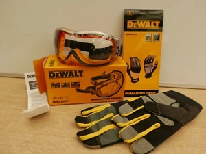 DeWALT DPG82-11D  CONCEALER ANTI FOG SAFETY GOGGLES + DPG215L  WORK GLOVES - Picture 1 of 2