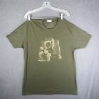 Speakers Music Tortoise Green Olive Turtle Graphic Tee T Shirt Short Sleeve L