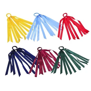 2er Set Mädchen Schule Schatten Drapier Bänder Endlos Haar Ponio Krawatte Bommeln - Bild 1 von 7