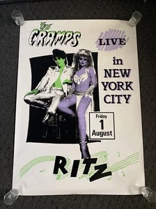VINTAGE  1980s The Cramps Silkscreened PROMO POSTER  PROMOTIONAL - Picture 1 of 1